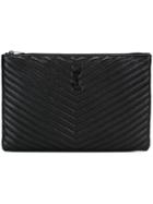 Saint Laurent 'monogram' Pouch, Men's, Black, Sheep Skin/shearling