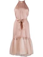 Pinko Sheer Flounce Hem Dress - Neutrals