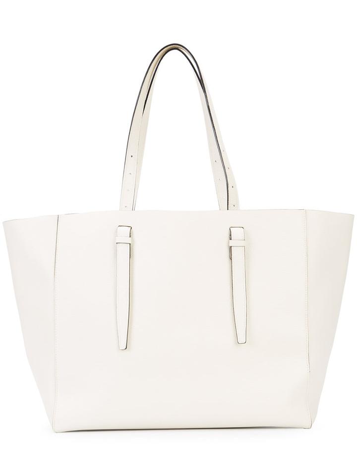 Valextra Soft Shopper Tote, Women's, White, Leather
