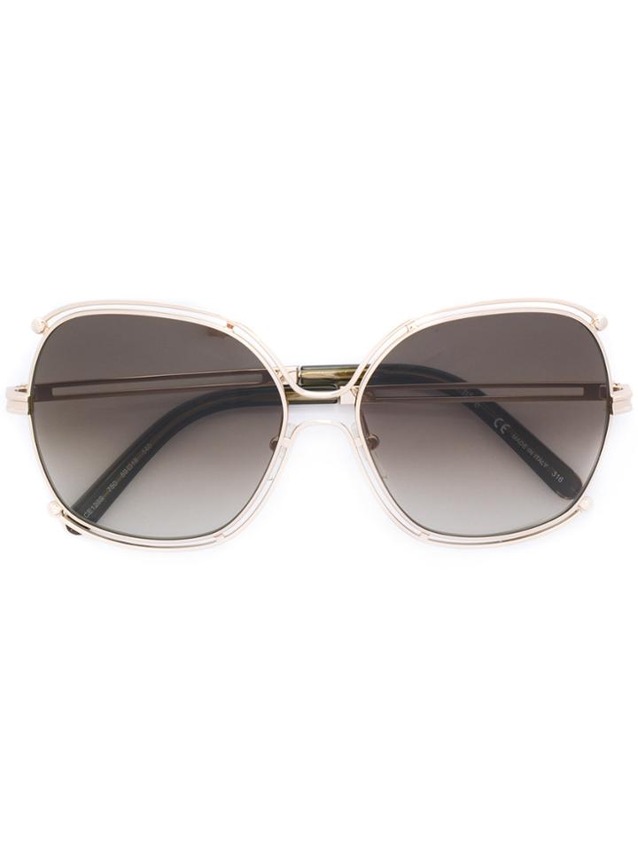 Chloé Eyewear Oversized Gradient Sunglasses - Metallic