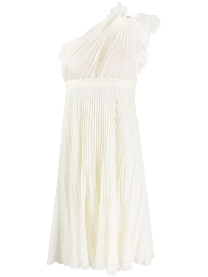 Giambattista Valli One-shoulder Pleated Dress - Neutrals