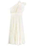 Giambattista Valli One-shoulder Pleated Dress - Neutrals