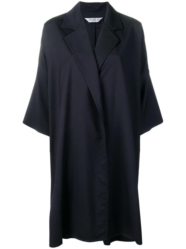 Max Mara Oversized Open Front Coat - Blue