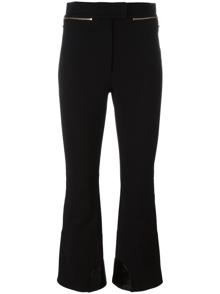 Nina Ricci Zipped Flared Trousers, Women's, Size: 38, Black, Viscose/polyamide/spandex/elastane/calf Hair