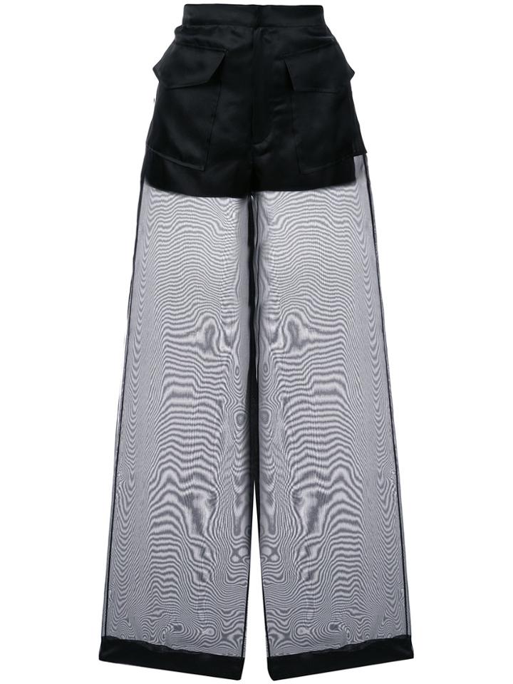 Maison Margiela Sheer Flared Trousers - Black