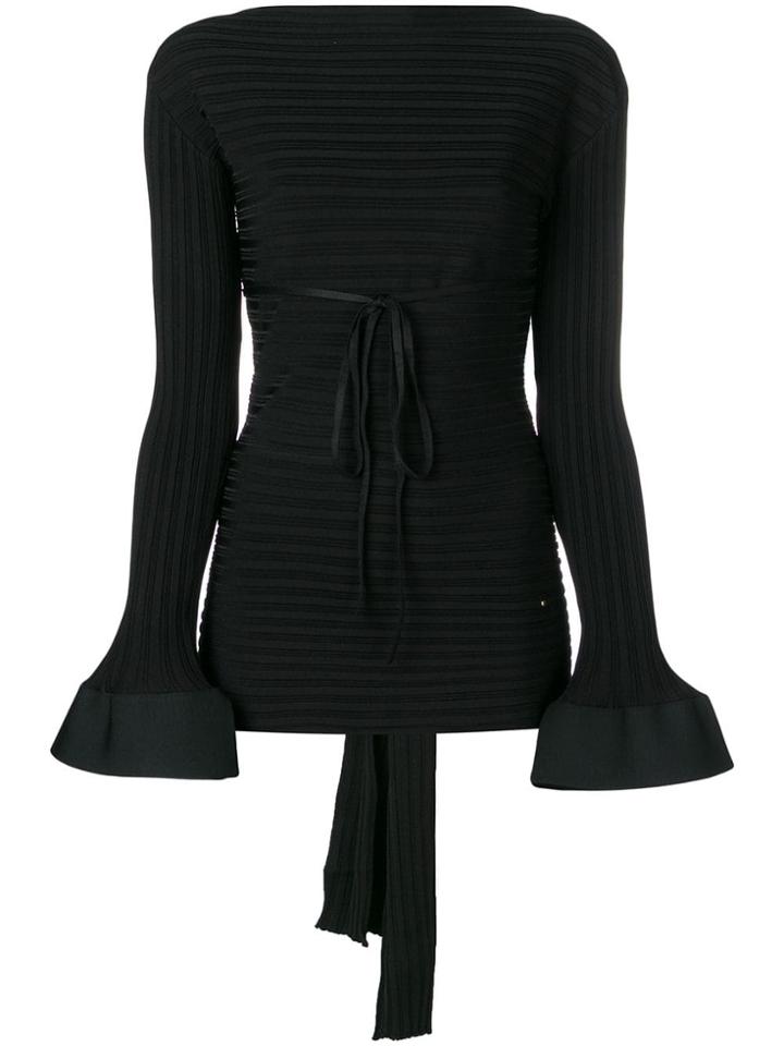 Esteban Cortazar Tied Back Peplum Sweater - Black