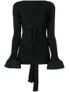 Esteban Cortazar Tied Back Peplum Sweater - Black