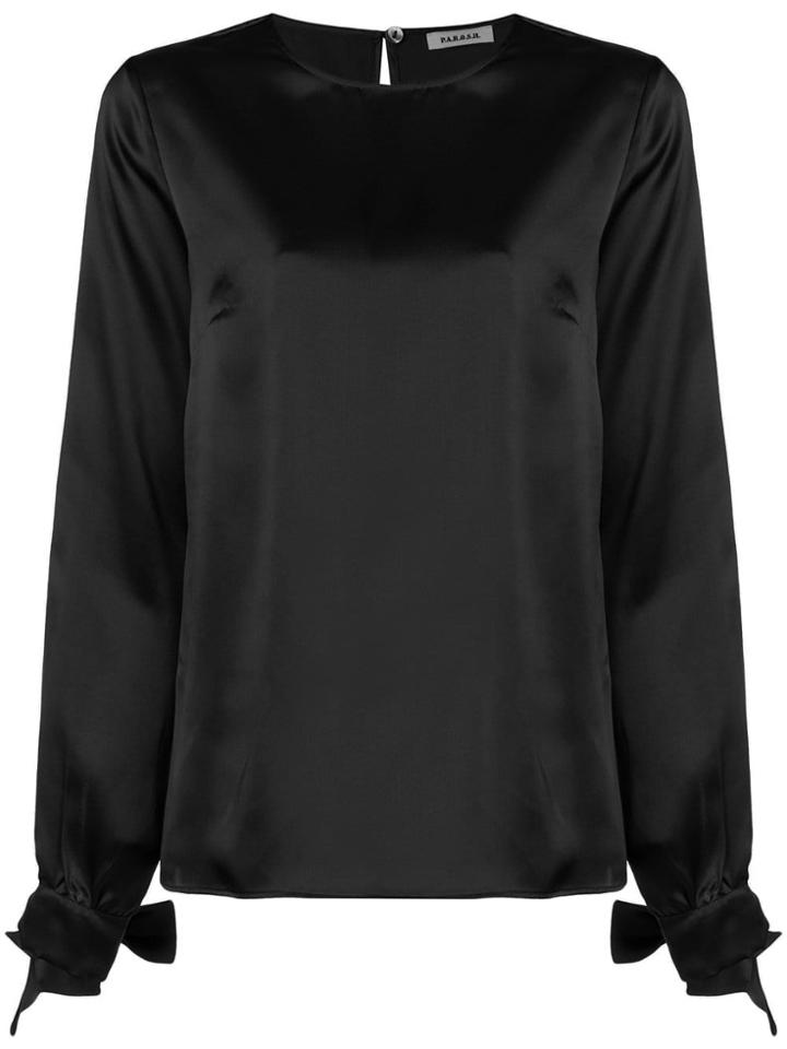 P.a.r.o.s.h. Long-sleeve Shift Blouse - Black