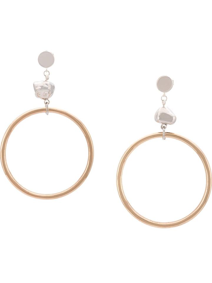 Mounser Drop Hoop Earrings - Gold