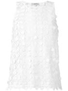 Carven Embroidered Lace Tank - White
