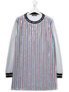 Balmain Kids Teen Sequin-embellished Metallic Dress - Grey