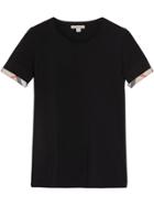 Burberry Check Cuff T-shirt - Black