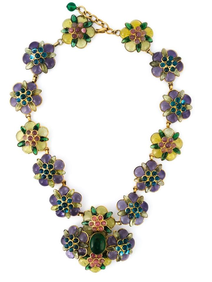 Chanel Vintage Gripoix Flower Necklace