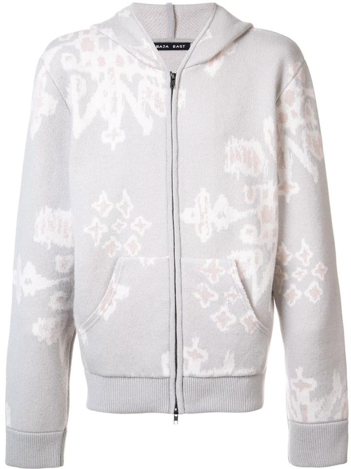 Baja East Abstract Print Zipped Hoodie