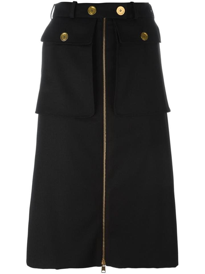 Alexander Mcqueen A-line Military Skirt - Black