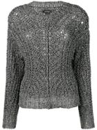 Isabel Marant Metallic Detail Sweater - Silver