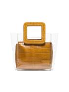 Staud Camel Shirley Mini Crocodile Embossed Leather Pvc Tote - Nude &