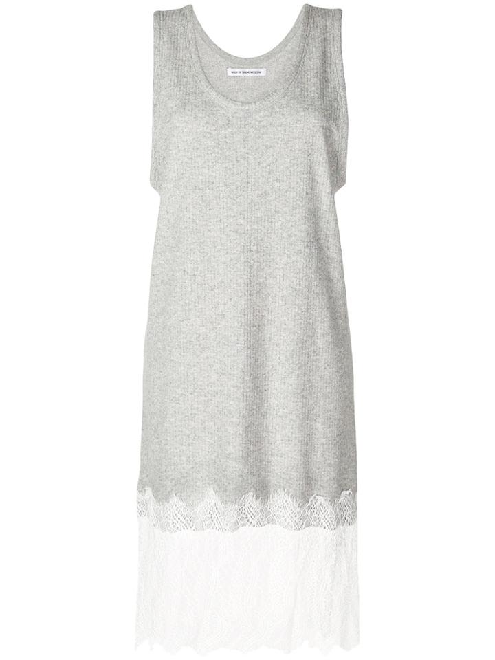 Walk Of Shame Lace Trim Dress - Grey