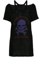 Unravel Project Cold Shoulder Logo Top - Black
