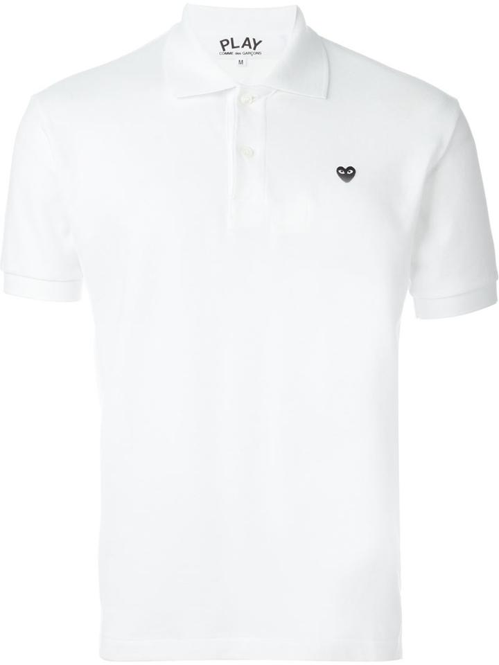 Comme Des Garçons Play Mini Heart Polo Shirt, Men's, Size: S, White, Cotton