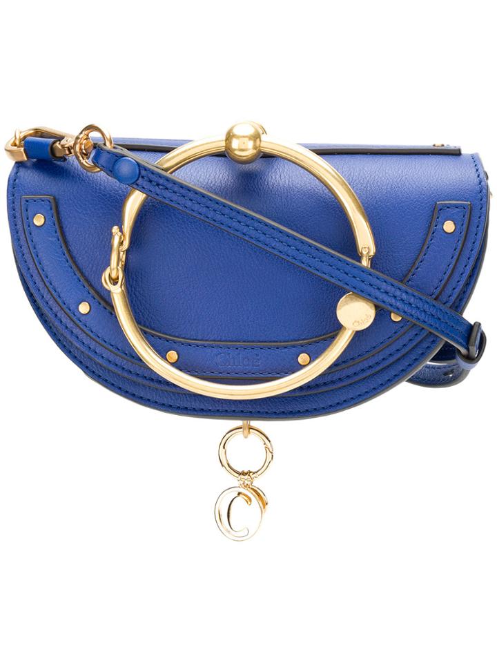 Chloé Rounded Hard-sided Clutch - Blue