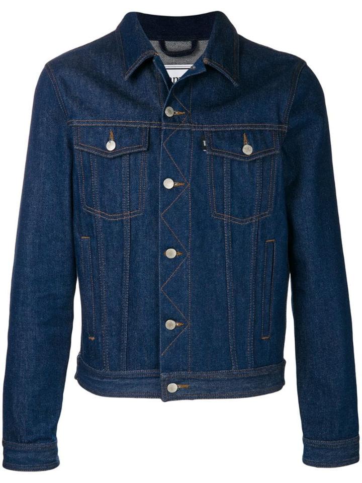 Ami Paris Denim Jacket With Ami Paris Patch - Blue
