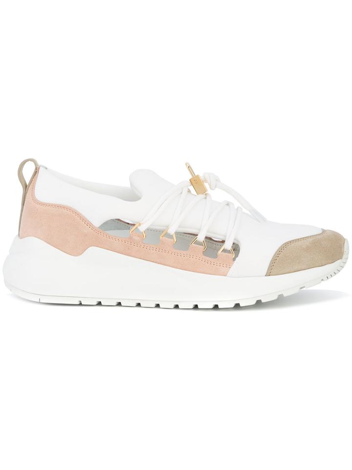 Buscemi Panelled Lace-up Sneakers - Pink & Purple