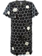 Marc By Marc Jacobs Embroidered Circle Shift Dress, Women's, Size: L, Black, Cotton/polyester