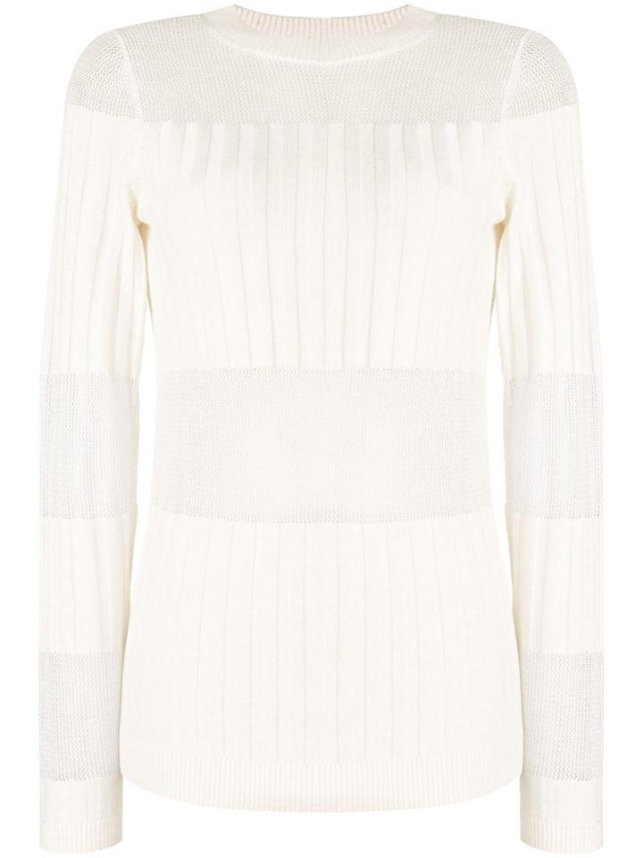 J Brand Panelled Fine Knit Sweater - White