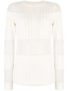 J Brand Panelled Fine Knit Sweater - White
