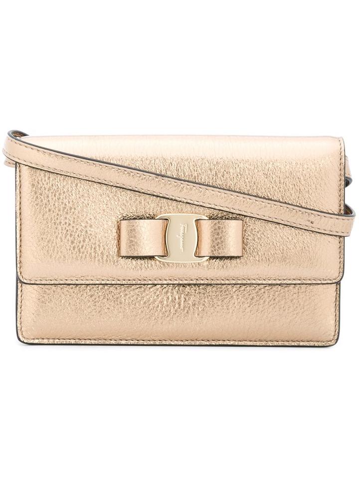 Salvatore Ferragamo Mini 'vara' Crossbody Bag, Women's, Grey