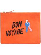 Lizzie Fortunato Jewels 'bon Voyage' Clutch, Yellow/orange, Suede