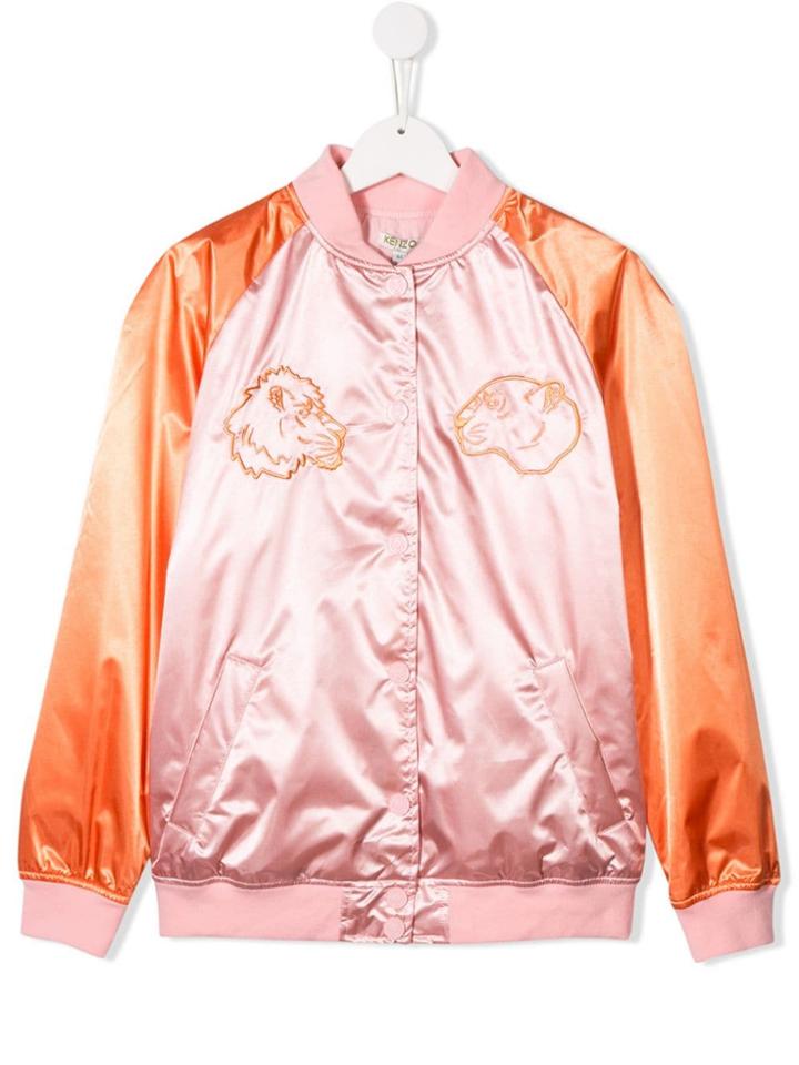 Kenzo Kids Embroidered Head Bomber Jacket - Pink