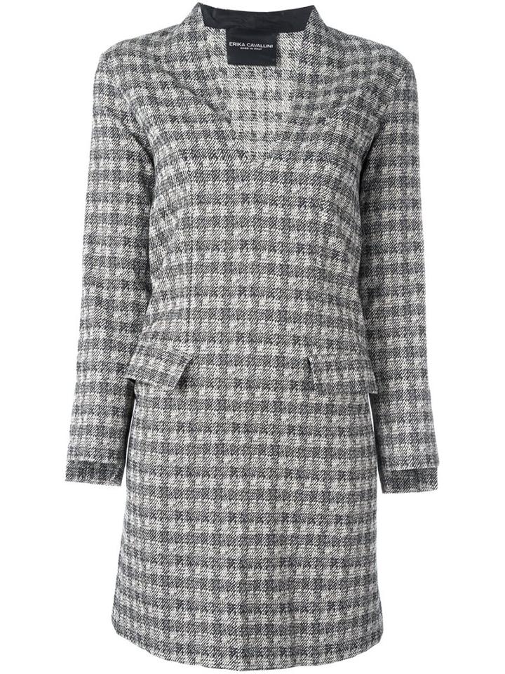 Erika Cavallini Checked Dress, Women's, Size: 42, Black, Cotton/polyester/viscose/viscose