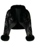 Valentino Vintage 1980's Cropped Patched Coat - Black