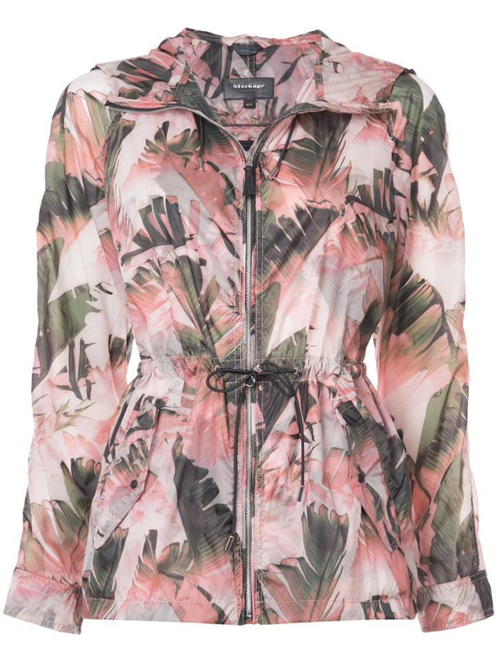Mackage Leaf Print Fold-away Rain Jacket - Pink & Purple