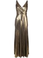 Aidan Mattox Ruched Detail Evening Dress - Gold