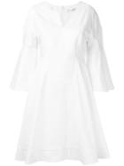 Carven Flared Dress, Women's, Size: 40, White, Cotton