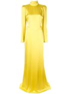 Alessandra Rich Long Sleeve Full Length Dress - Yellow