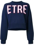 Être Cécile Logo Cropped Sweatshirt, Women's, Size: Small, Blue, Cotton