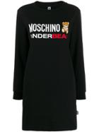 Moschino Underbear Logo Sweater Dress - Black