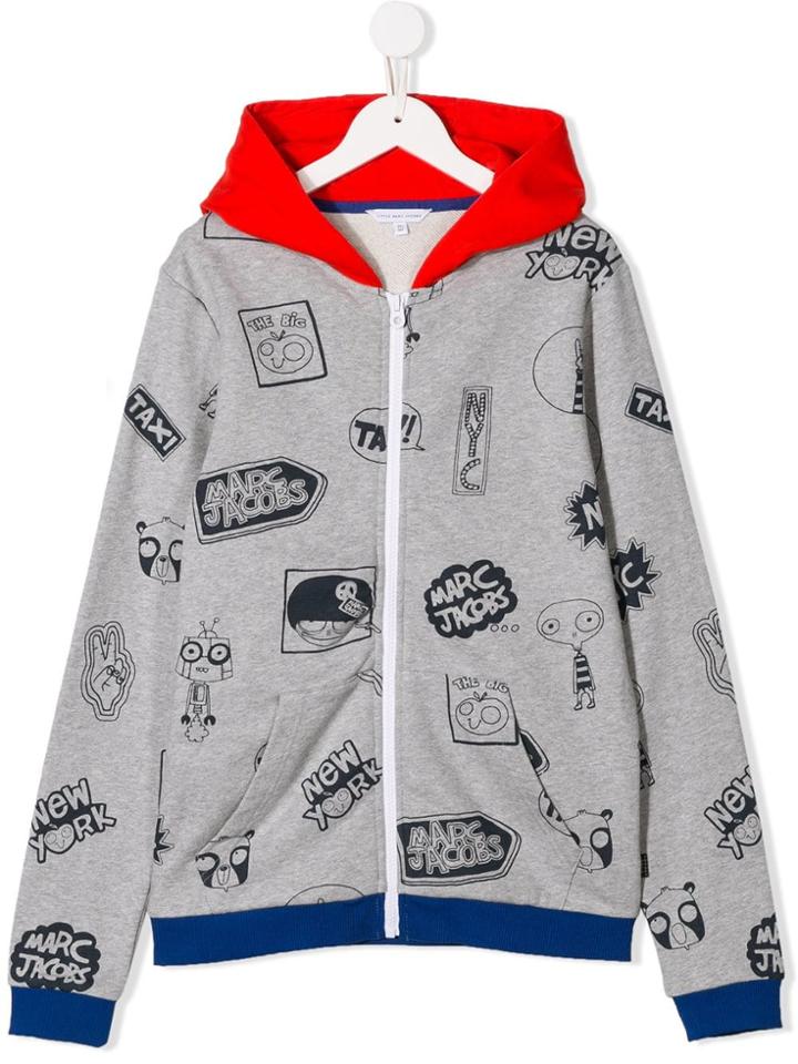 Little Marc Jacobs Cartoon Pattern Hoodie - Grey
