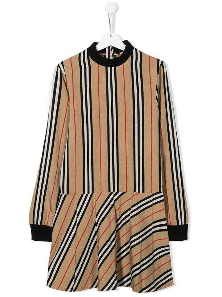 Burberry Kids Agatha Icon Dress - Brown