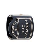 Chanel Vintage Cc Logo Rue Cambon Cuff - Black