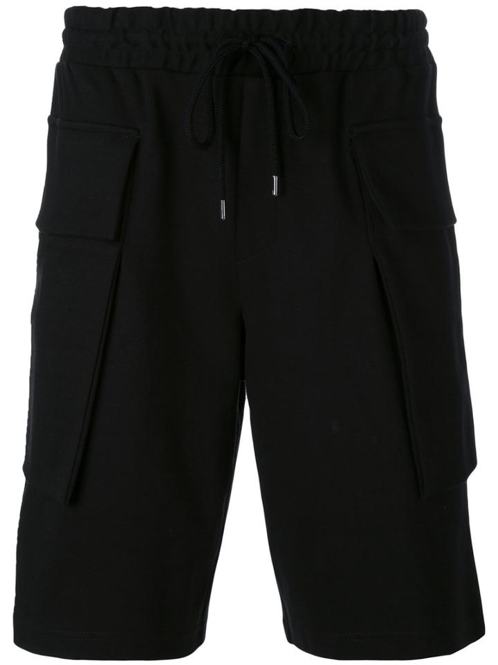 Odeur - Pocket Detail Shorts - Unisex - Cotton - S, Black, Cotton
