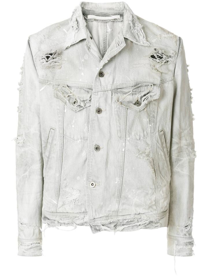 Julius Distressed Denim Jacket - White