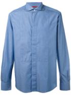Barena Hidden Button Placket Shirt, Men's, Size: 50, Blue, Cotton