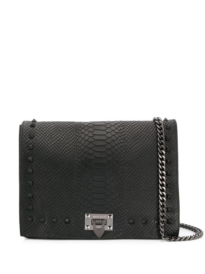 Marc Ellis Snakeskin Effect Shoulder Bag - Black