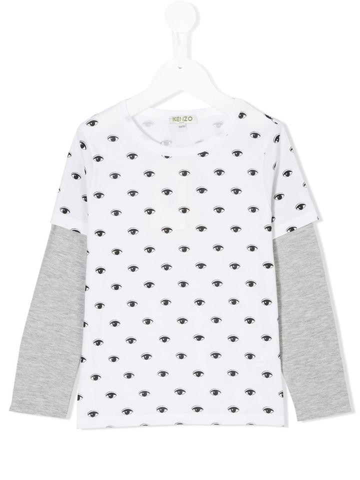 Kenzo Kids - Eye Patterned Layered T-shirt - Kids - Cotton - 4 Yrs, White