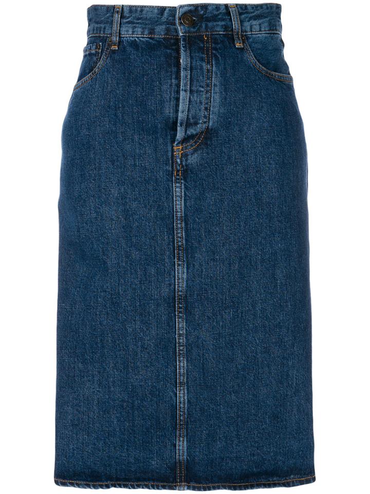 Ports 1961 Denim Midi Skirt - Blue